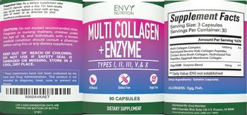 Envy Nutrition Multi Collagen + Enzyme Types I, II, III, V, & X - supplement