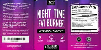 Envy Nutrition Night Time Fat Burner - supplement