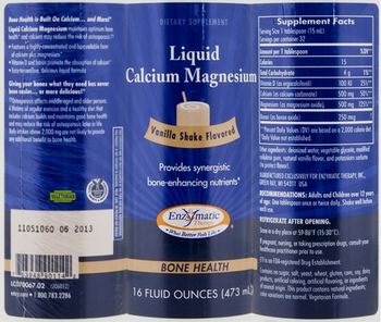 Enzymatic Therapy Liquid Calcium Magnesium Vanilla Shake Flavored - supplement