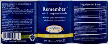 Enzymatic Therapy Remember! Mental Sharpness Formula - supplement
