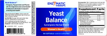 Enzymatic Therapy Yeast Balance - supplement