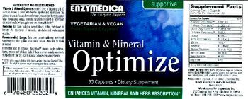 Enzymedica Vitamin & Mineral Optimize - supplement