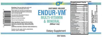 EP Sustained Release Endur-VM Multi-Vitamin & Mineral (Without Iron) - supplement