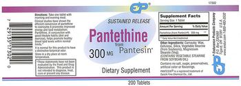 EP Sustained Release Pantethine from Pantesin 300 mg - supplement