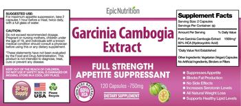 Epic Nutrition Garcinia Cambogia Extract 750 mg - supplement