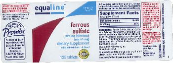 Equaline Ferrous Sulfate Elemental Iron 65 mg - supplement