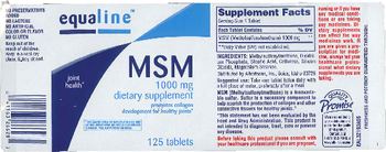 Equaline MSM 1000 mg - supplement