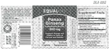 Equaline Panax Ginseng Standardized Extract 300 mg - supplement