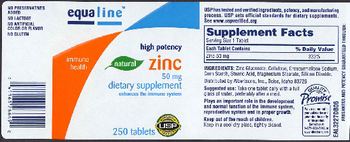 Equaline Zinc 50 mg - supplement