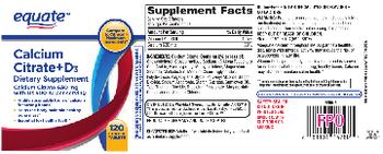 Equate Calcium Citrate+D3 - supplement