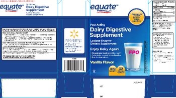Equate Fast Acting Dairy Digestive Supplement Vanilla Flavor - lactose enzyme supplement