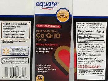 Equate High Absorption Co Q-10 100 mg - supplement