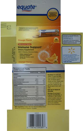 Equate Immune Support Orange Flavor - supplement