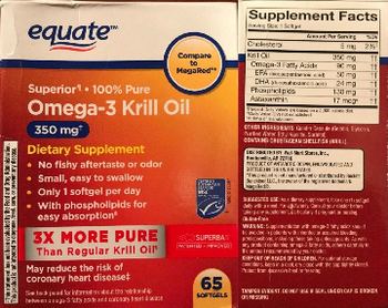 Equate Superior 100% Pure Omega-3 Krill Oil 350 mg - supplement