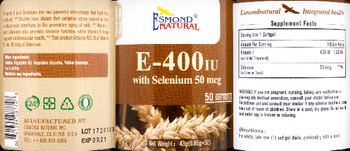 Esmond Natural E-400 IU with Selenium 50 mcg - supplement