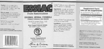 Essiac Essiac Original Herbal Formula - the product statements made herein have not been evaluated by the fda these products are not intende