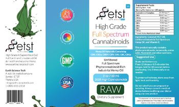 ETST Earth Science Tech Full Spectrum Cannabinoids Raw - supplement