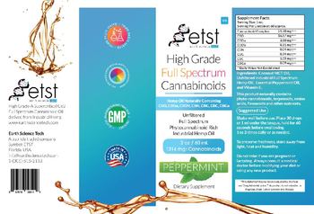 ETST Earth Science Tech High Grade Full Spectrum Cannabinoids Peppermint - supplement