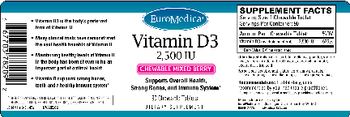 EuroMedica Vitamin D3 2,500 IU Chewable Mixed Berry - supplement