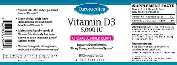 EuroMedica Vitamin D3 5,000 IU Chewable Mixed Berry - supplement