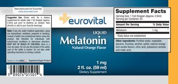 Eurovital Liquid Melatonin 1 mg Natural Orange Flavor - supplement