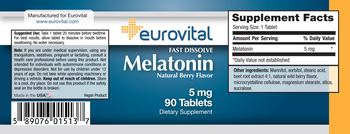Eurovital Melatonin 5 mg Natural Berry Flavor - supplement