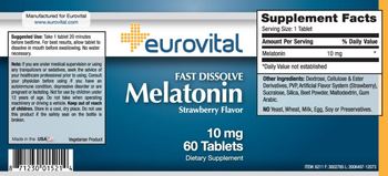 Eurovital Melatonin Strawberry Flavor 10 mg - supplement