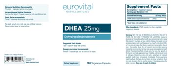 Eurovital Nutraceuticals DHEA 25 mg - supplement
