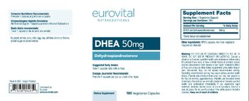 Eurovital Nutraceuticals DHEA 50 mg - supplement