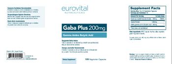 Eurovital Nutraceuticals Gaba Plus 200 mg - supplement
