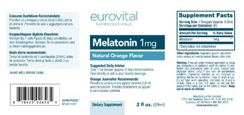 Eurovital Nutraceuticals Melatonin 1 mg Natural Orange Flavor - supplement