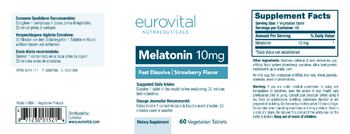Eurovital Nutraceuticals Melatonin 10 mg Strawberry Flavor - supplement