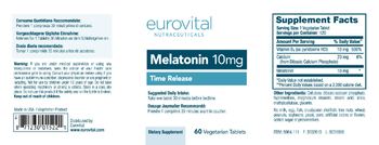 Eurovital Nutraceuticals Melatonin 10 mg - supplement