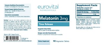 Eurovital Nutraceuticals Melatonin 3 mg - supplement
