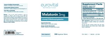 Eurovital Nutraceuticals Melatonin 3 mg - supplement