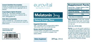Eurovital Nutraceuticals Melatonin 3 mg Natural Orange Flavor - supplement