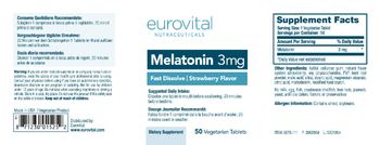 Eurovital Nutraceuticals Melatonin 3 mg Strawberry Flavor - supplement