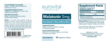 Eurovital Nutraceuticals Melatonin 5 mg Natural Berry Flavor - supplement