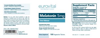 Eurovital Nutraceuticals Melatonin 5 mg - supplement