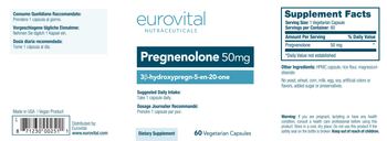 Eurovital Nutraceuticals Pregnenolone 50 mg - supplement