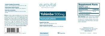 Eurovital Nutraceuticals Yohimbe 500 mg - supplement