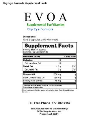 EVOA Dry Eye Formula - supplement