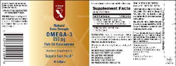 Exchange Select X Natural Extra Strength Omega-3 850 mg Fish Oil Concentrate - supplement