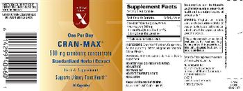 Exchange Select X One Per Day Cran-Max 500 mg Cranberry Concentrate - herbal supplement