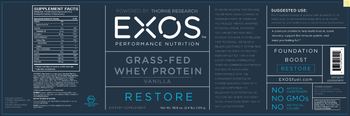 EXOS Grass-Fed Whey Protein Vanilla - supplement