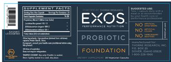 EXOS Performance Nutrition Probiotic - supplement