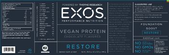 EXOS Performance Nutrition Vegan Protein Chocolate Flavored - supplement