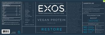 EXOS Performance Nutrition Vegan Protein Vanilla - supplement