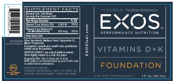 EXOS Performance Nutrition Vitamins D + K - supplement
