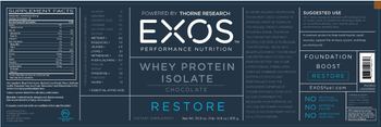 EXOS Performance Nutrition Whey Protein Isolate Chocolate - supplement